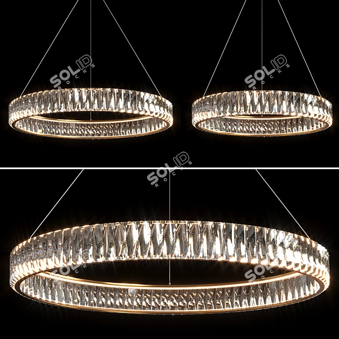 Elegant Crystal Chandelier 120-100-80 cm 3D model image 1