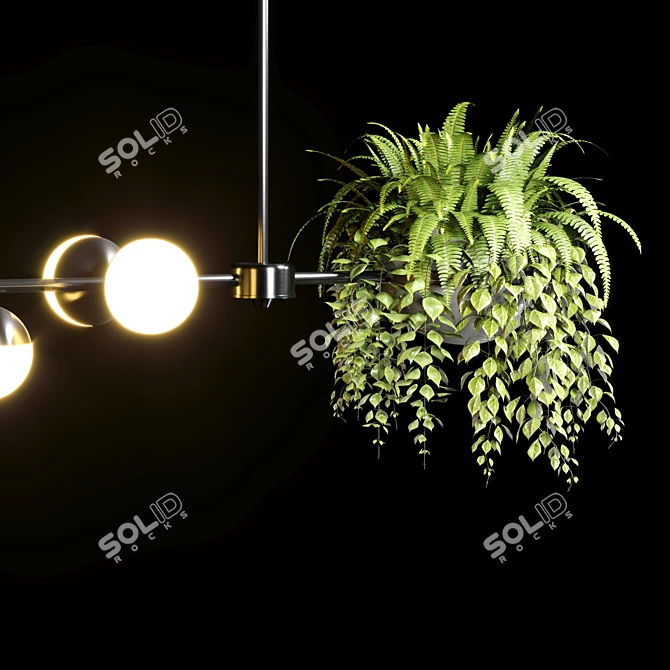 Elegant Hanging Plant Pendant Light 3D model image 5