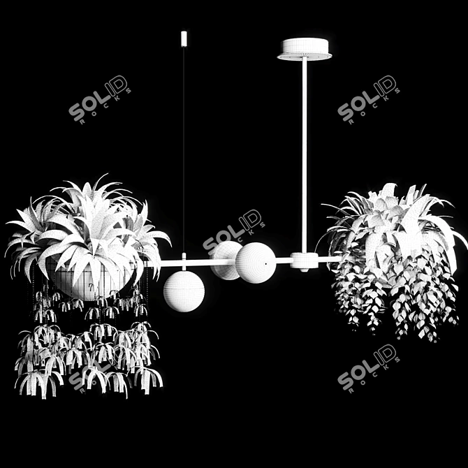 Elegant Hanging Plant Pendant Light 3D model image 6