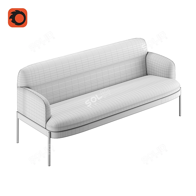 Abisko AB 2000: True Design's Stylish Sofa 3D model image 2