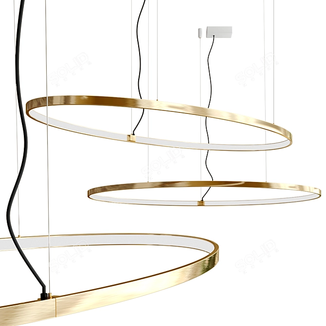 Minimalist LED Pendant Light: ZERO ELLIPSE 3D model image 1