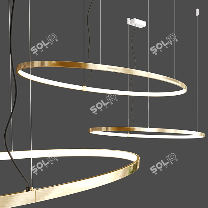 Minimalist LED Pendant Light: ZERO ELLIPSE 3D model image 2