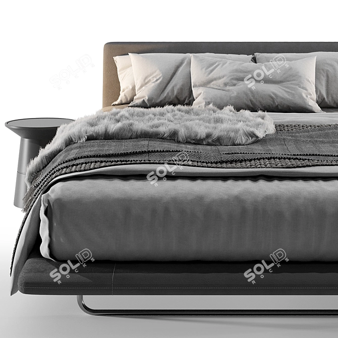 Luxurious Siena Bed: Italian Elegance 3D model image 3