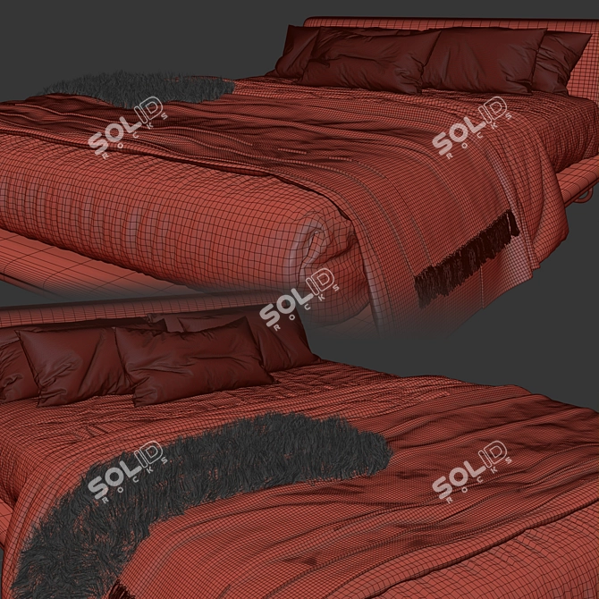 Luxurious Siena Bed: Italian Elegance 3D model image 4