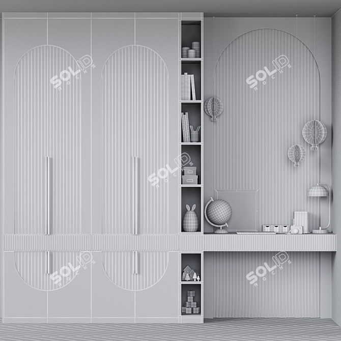 Modern Geometric Child Room Decor 3D model image 5