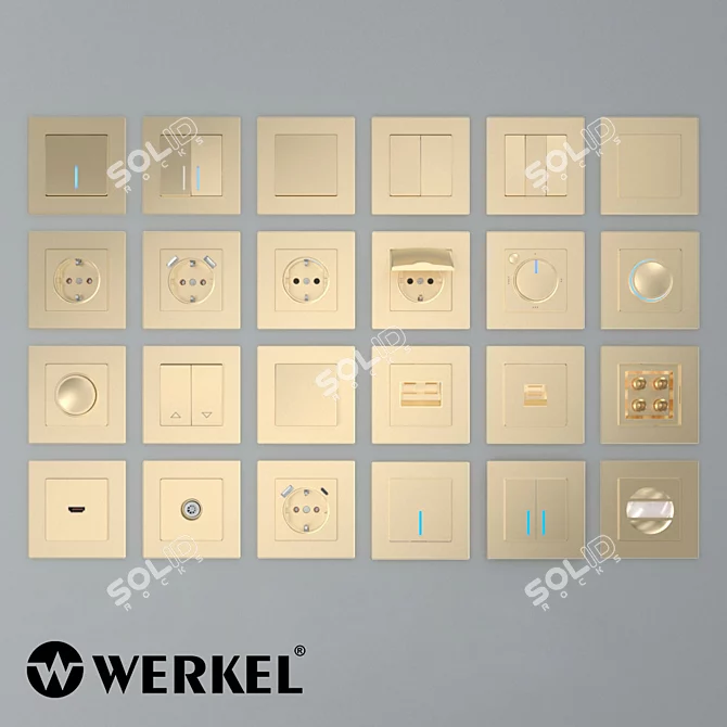 Werkel Champagne Smart Switches 3D model image 1