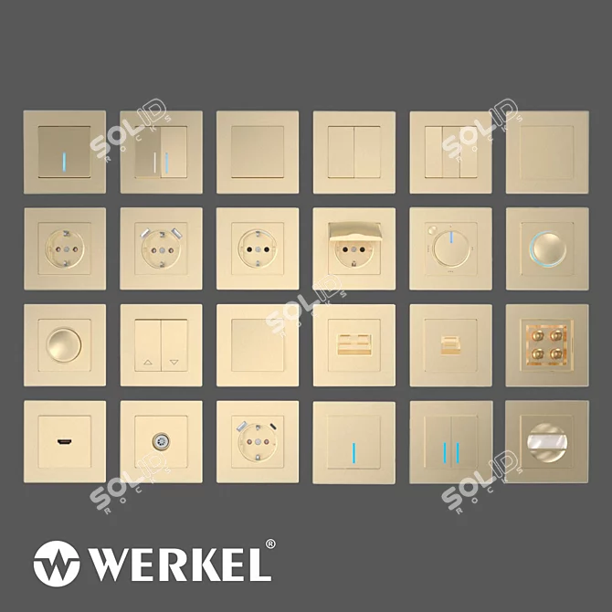 Werkel Champagne Smart Switches 3D model image 3