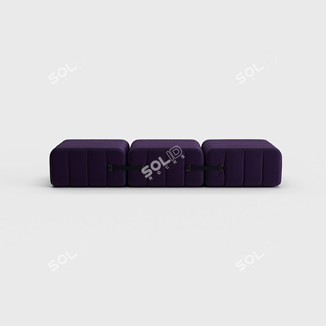 Modular Sofa System: Curt Set 3 Modules 3D model image 5