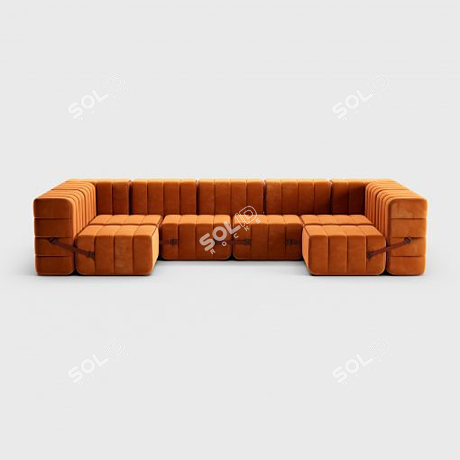 Modular Sofa System Curt 3D model image 1