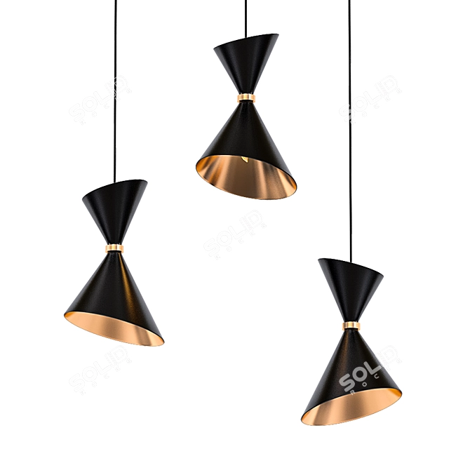 Bronze Dwell Cone Pendant 3D model image 1