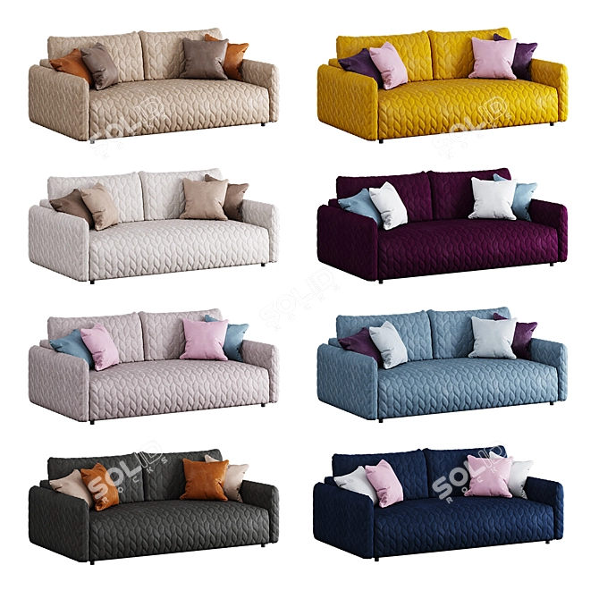 Stylish Moon 162 Sofa: Comfortable and Trendy 3D model image 2