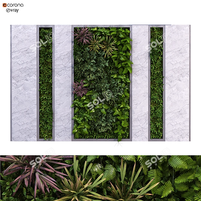 Versatile GreenWall Set 172 3D model image 1