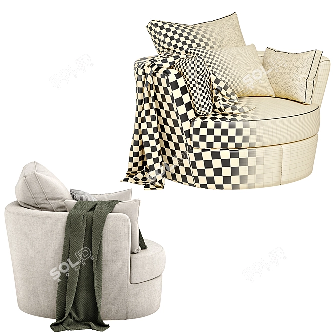 Cozy Swivel Armchair: Molly 3D model image 4