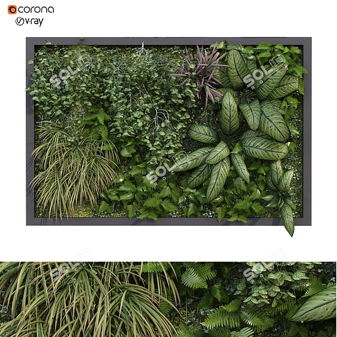 Lush Greenwall Set 175 - Stylish and Sustainable 3D model image 5