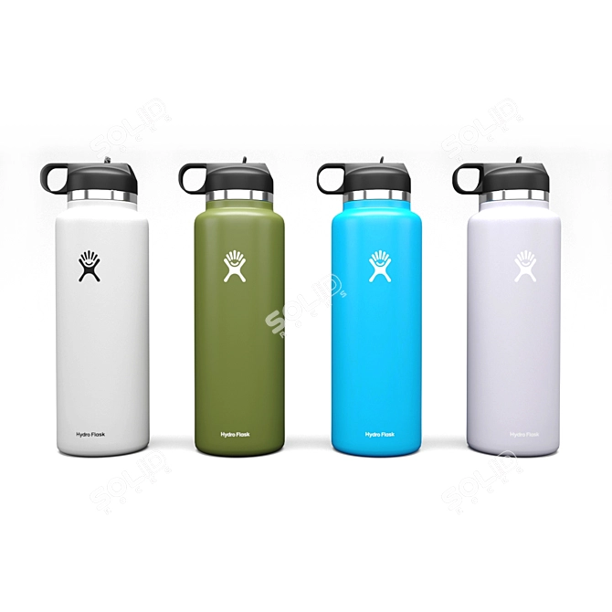 40oz Hydro Flask Water Bottle: Color Last, Stainless Steel Collar 3D model image 3