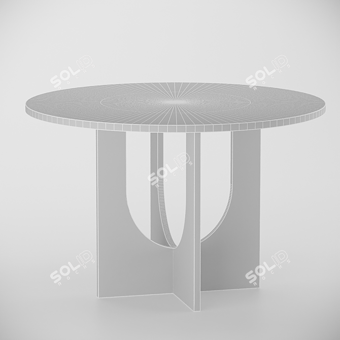 Lulu Arch Oak Dining Table 3D model image 2