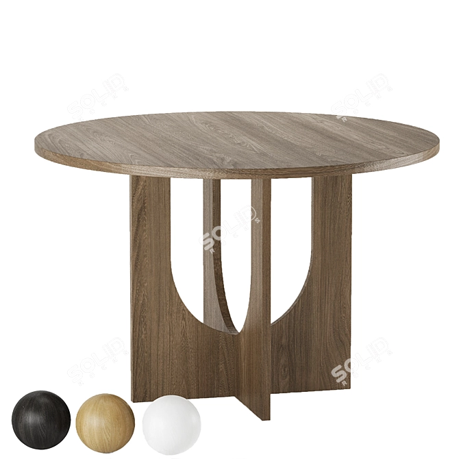 Lulu Arch Oak Dining Table 3D model image 4