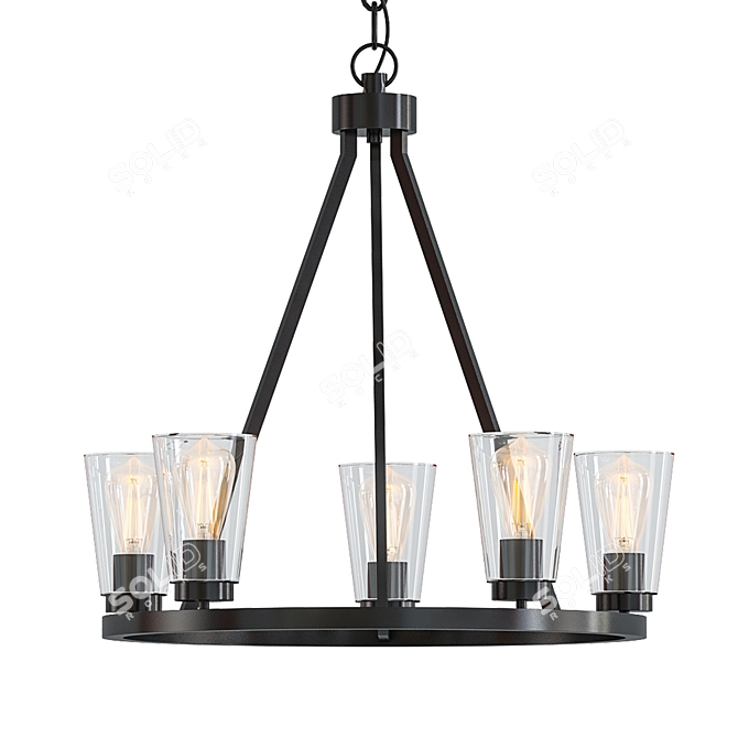 Elegant Calhoun Chandelier 3D model image 1