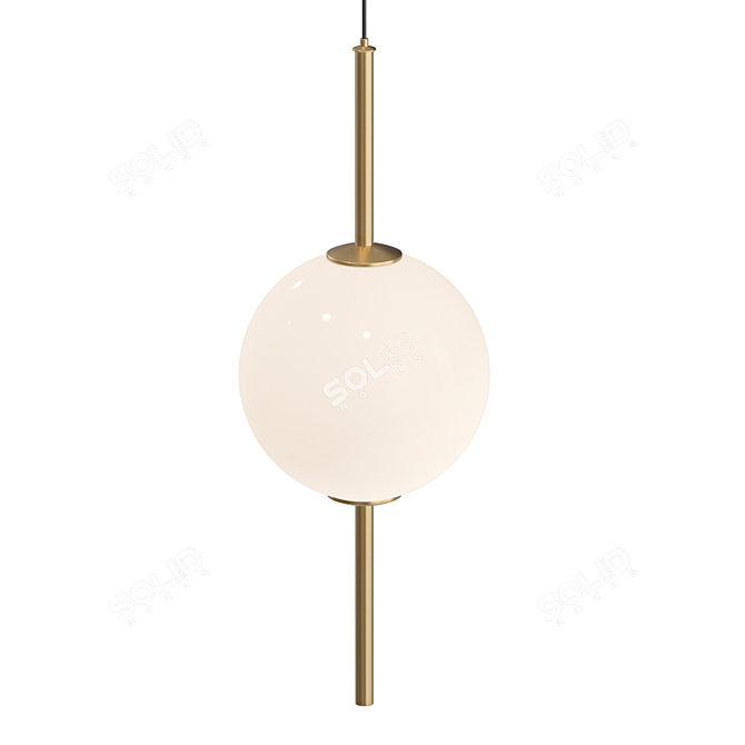 Elegant Glass Pendant Lamp 3D model image 3