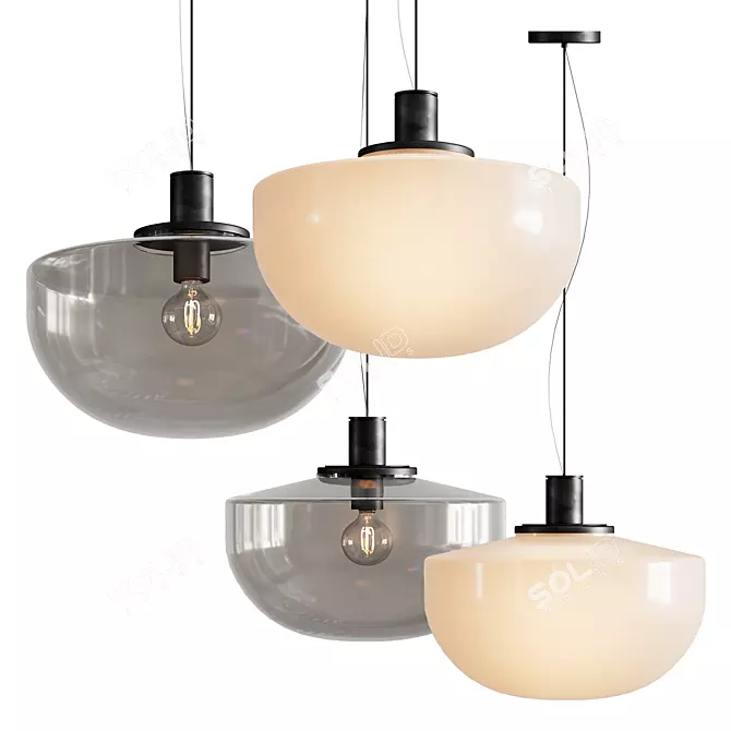 Elegant Bank Pendant Lamp 3D model image 1