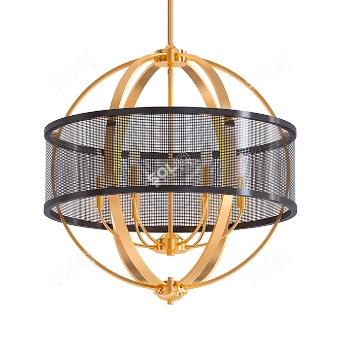 Golden Colson Chandelier: Elegant Lighting Solution 3D model image 1