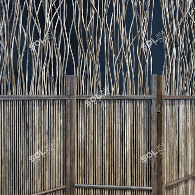 Curved Branch Screen Decor n5 3D model image 4