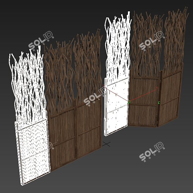 Curved Branch Screen Decor n5 3D model image 6