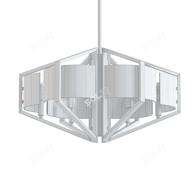 Elegant BLK HWG Six-Light Chandelier 3D model image 2