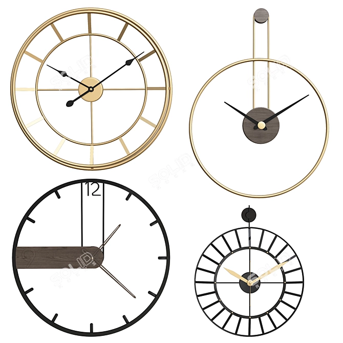 Timeless Elegance: Stylish Clock Collection 3D model image 1
