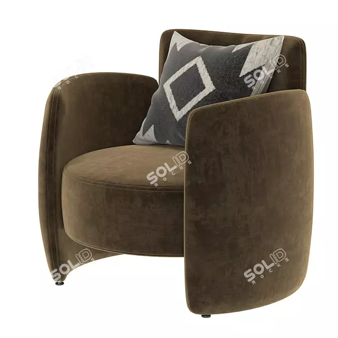 Elegant Lyon Armchair by Crate and Barrel 3D model image 2