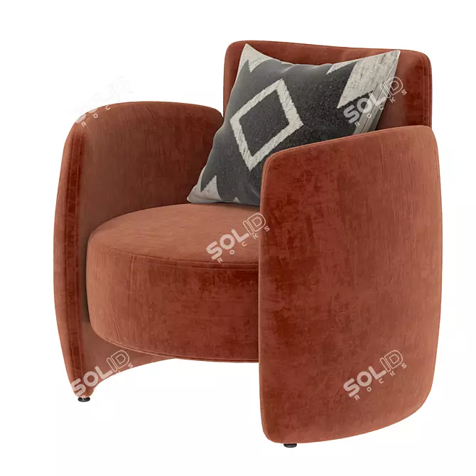 Elegant Lyon Armchair by Crate and Barrel 3D model image 3