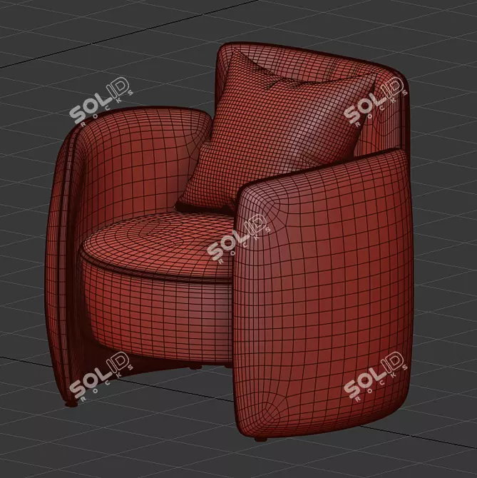 Elegant Lyon Armchair by Crate and Barrel 3D model image 5