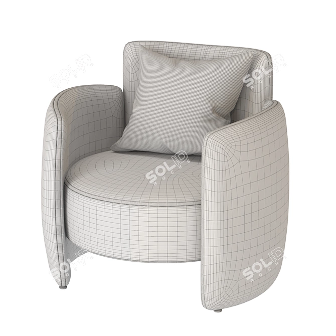 Elegant Lyon Armchair by Crate and Barrel 3D model image 6