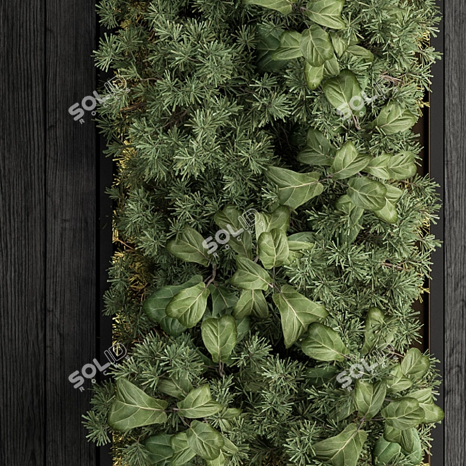 Stylish Vertical Garden: Black Frame Décor 3D model image 2