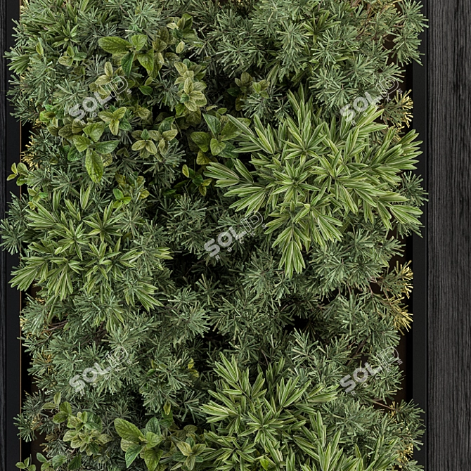 Stylish Vertical Garden: Black Frame Décor 3D model image 3