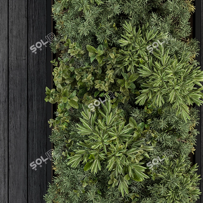 Stylish Vertical Garden: Black Frame Décor 3D model image 4