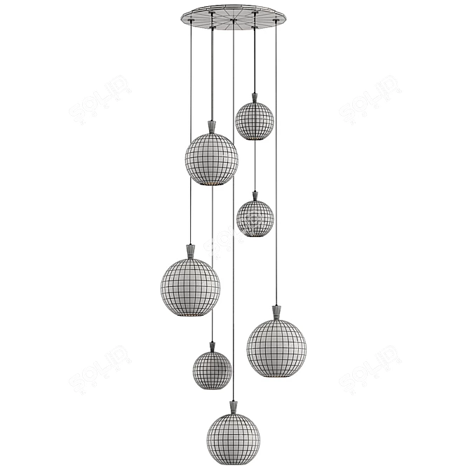 Elegant Rosa Pendant Light: Contemporary Design 3D model image 2