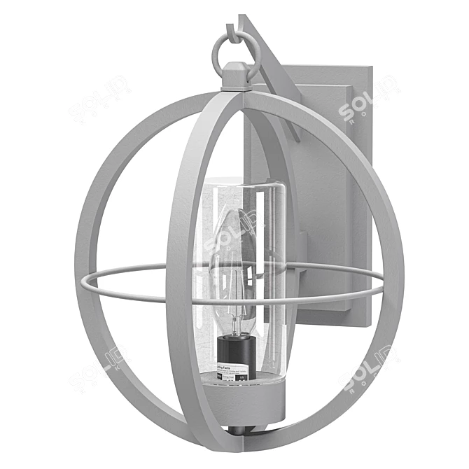 Elegant Outdoor Wall Lantern 3D model image 3