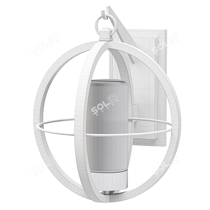 Elegant Outdoor Wall Lantern 3D model image 4