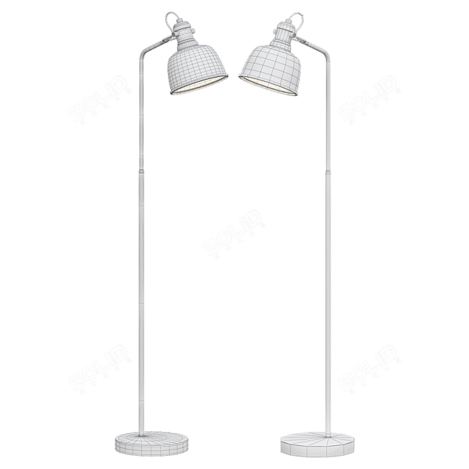 Modern Industrial Loft Floor Lamp 3D model image 3