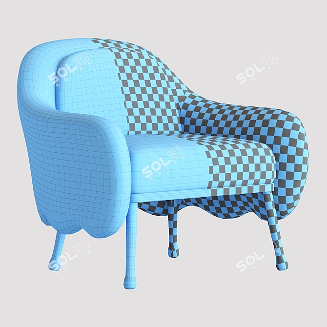 Italian-made White Wood Armchair by Celestino 3D model image 6