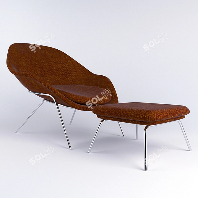 Elegant Armchair with Textures 3D model image 1