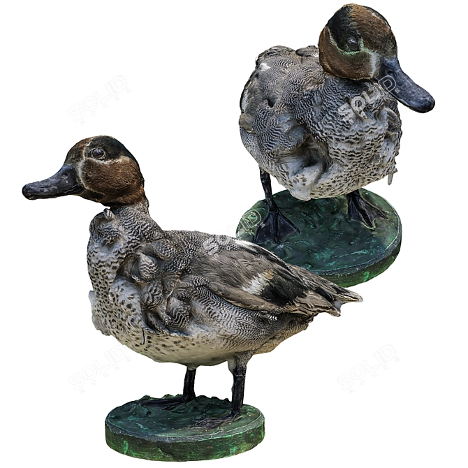 Elegant Duck Sculpture - High Detail 3D Model 3D model image 2