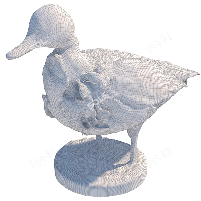 Elegant Duck Sculpture - High Detail 3D Model 3D model image 6