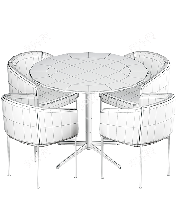Elegant Bonnet Dining Table 3D model image 5