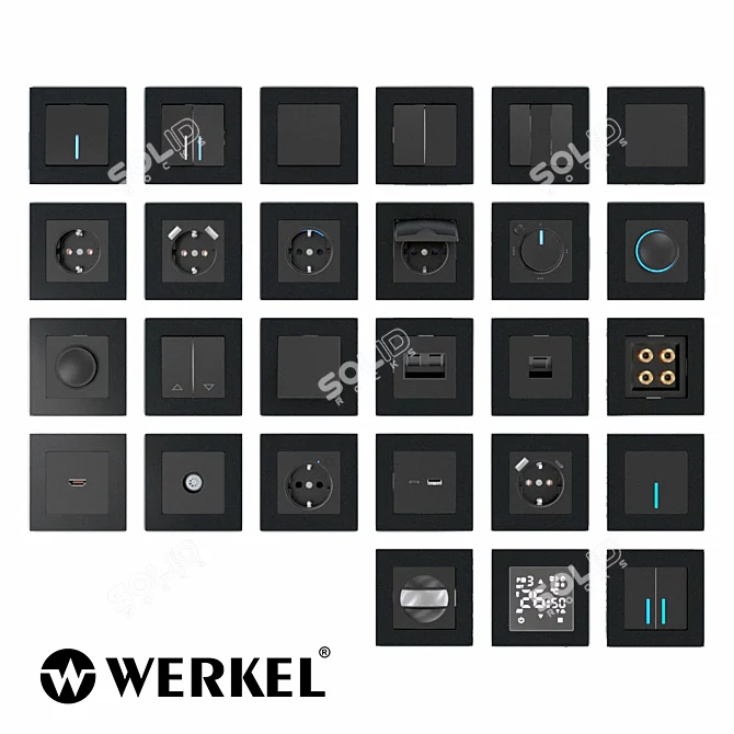 Werkel Black Smart Home Electricals 3D model image 1