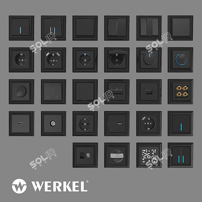 Werkel Black Smart Home Electricals 3D model image 4