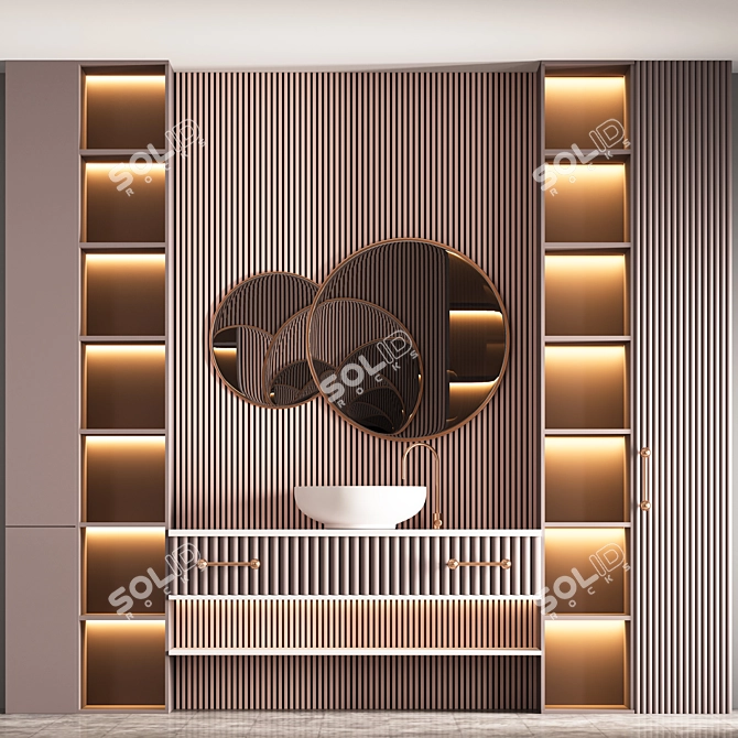 2015 Bathroom Furniture Set 3D model image 1