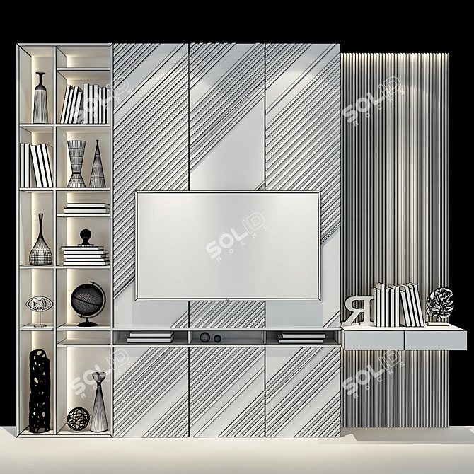 Sleek TV Wall | Set 177 3D model image 2