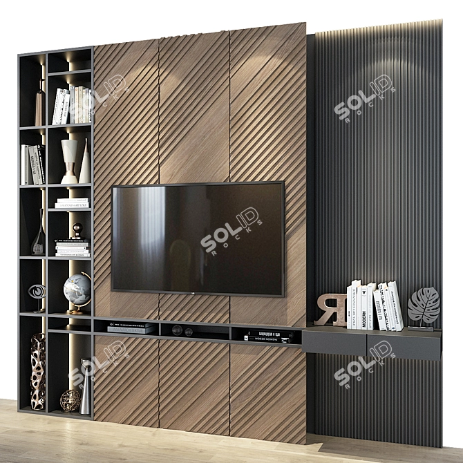 Sleek TV Wall | Set 177 3D model image 3